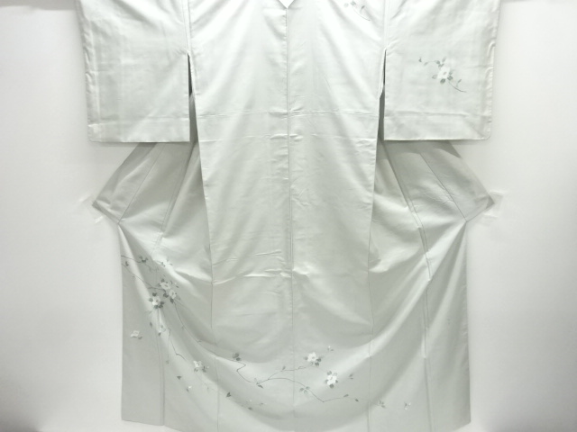 JAPANESE KIMONO / HOMONGI / WHITE TSUMUGI / YUZEN / ARTIST WORK 